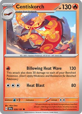 Centiskorch 028/191 - Reverse Holofoil Surging Sparks - Common