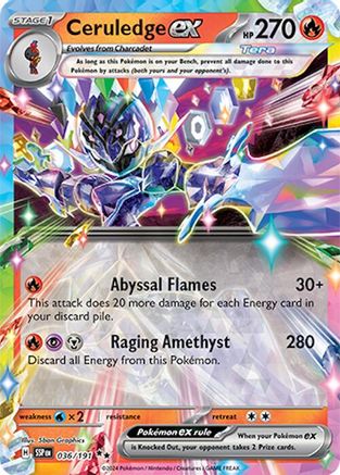 Ceruledge ex 036/191 - Holofoil Surging Sparks - Double Rare