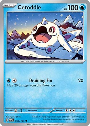 Cetoddle 053/191 - Reverse Holofoil Surging Sparks - Common