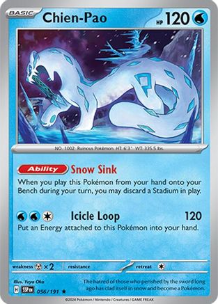 Chien-Pao 056/191 - Reverse Holofoil Surging Sparks - Rare