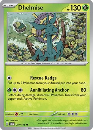 Dhelmise 010/191 - Reverse Holofoil Surging Sparks - Common