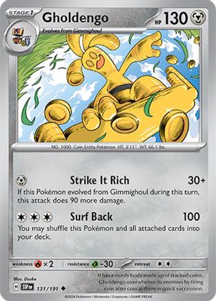 Gholdengo 131/191 - Reverse Holofoil Surging Sparks - Uncommon