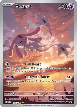 Mesprit 204/191 - Holofoil Surging Sparks - Illustration Rare