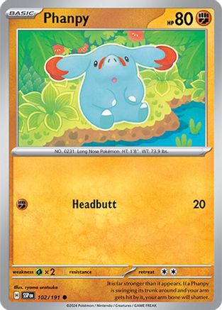 Phanpy 102/191 - Reverse Holofoil Surging Sparks - Common