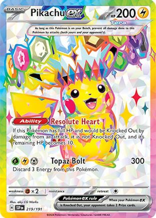 Pikachu ex 219/191 - Holofoil Surging Sparks