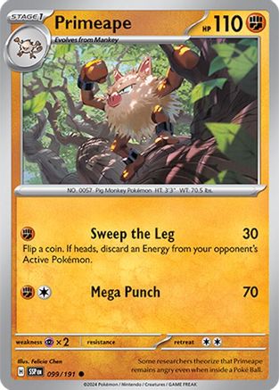 Primeape 099/191 - Reverse Holofoil Surging Sparks - Common