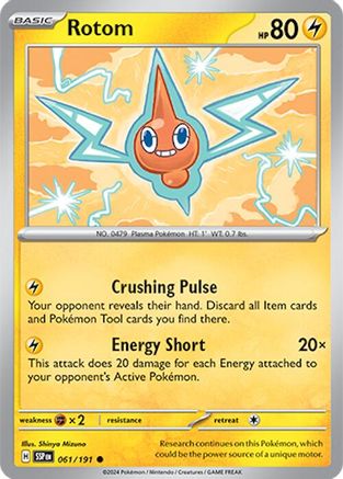 Rotom 061/191 - Reverse Holofoil Surging Sparks - Common