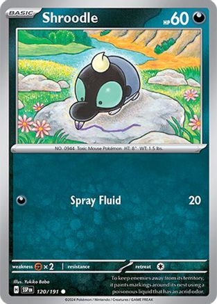 Shroodle 120/191 - Reverse Holofoil Surging Sparks - Common