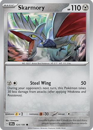 Skarmory 124/191 - Reverse Holofoil Surging Sparks - Common