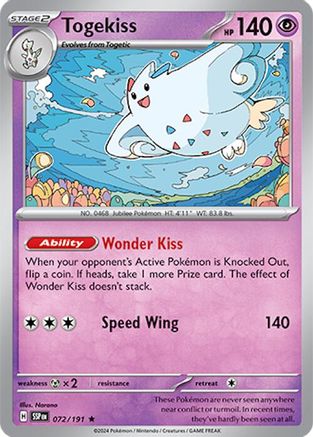 Togekiss 072/191 - Reverse Holofoil Surging Sparks - Rare