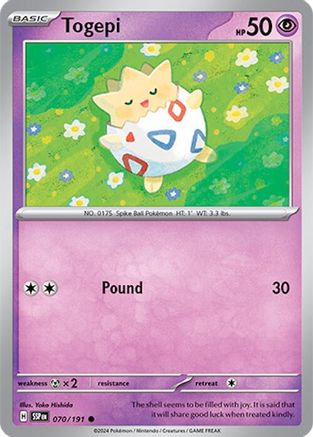 Togepi 070/191 - Reverse Holofoil Surging Sparks - Common