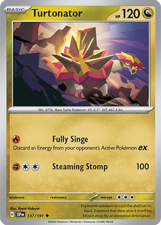 Turtonator 137/191 - Reverse Holofoil Surging Sparks - Uncommon