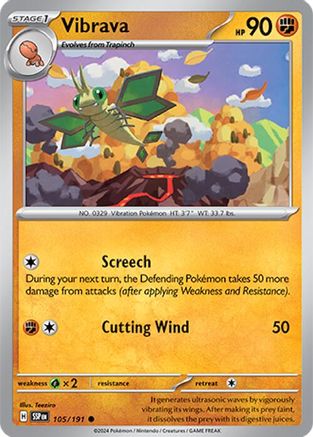 Vibrava 105/191 - Reverse Holofoil Surging Sparks - Common