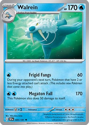 Walrein 045/191 - Reverse Holofoil Surging Sparks - Uncommon
