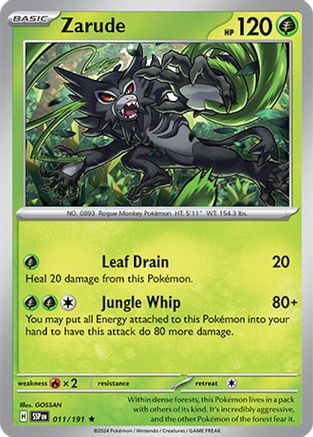 Zarude 011/191 - Reverse Holofoil Surging Sparks - Rare
