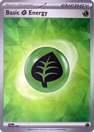 Basic Grass Energy (Cracked Ice Holo) 009  - Holofoil SVE Scarlet & Violet Energies