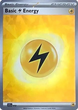 Basic Lightning Energy (Cracked Ice Holo) 012  - Holofoil SVE Scarlet & Violet Energies
