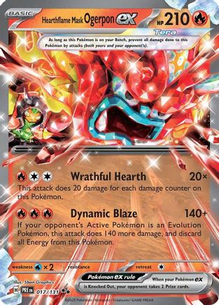 Hearthflame Mask Ogerpon ex 017/131 - Holofoil Prismatic Evolutions