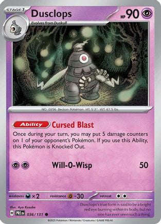Dusclops 036/131 - Reverse Holofoil Prismatic Evolutions