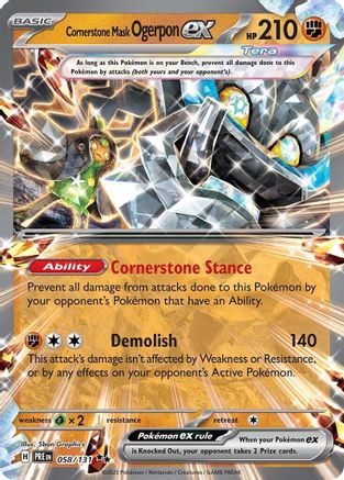 Cornerstone Mask Ogerpon ex 058/131 - Holofoil Prismatic Evolutions