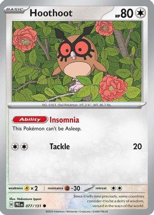 Hoothoot 077/131 - Reverse Holofoil Prismatic Evolutions