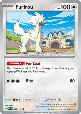 Furfrou 088/131 - Reverse Holofoil Prismatic Evolutions