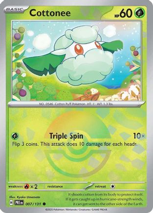Cottonee (Poke Ball Pattern) 007/131 - Holofoil Prismatic Evolutions