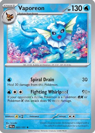 Vaporeon (Poke Ball Pattern) 022/131 - Holofoil Prismatic Evolutions