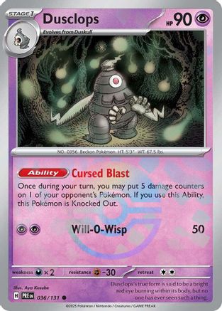 Dusclops (Poke Ball Pattern) 036/131 - Holofoil Prismatic Evolutions