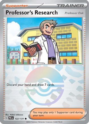 Professor's Research [Professor Oak] (Poke Ball Pattern) 122/131 - Holofoil Prismatic Evolutions