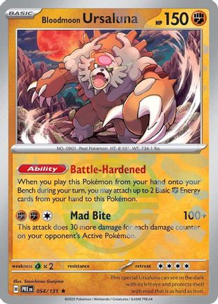 Bloodmoon Ursaluna (Master Ball Pattern) 054/131 - Holofoil Prismatic Evolutions