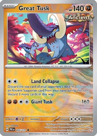 Great Tusk (Master Ball Pattern) 055/131 - Holofoil Prismatic Evolutions