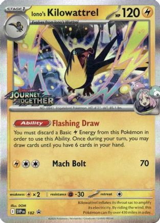 Iono's Kilowattrel (Prerelease) 182  - Holofoil SV Scarlet & Violet Promo Cards