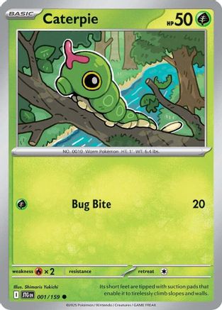Caterpie 001/159 - Reverse Holofoil Journey Together - Common