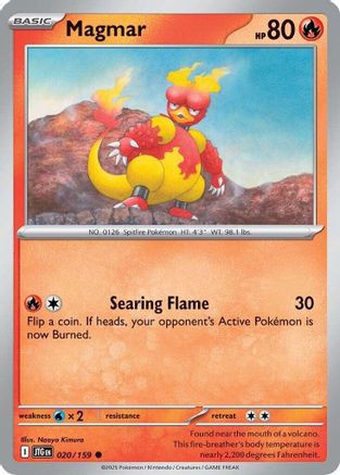 Magmar 020/159  - Reverse Holofoil SV09 Journey Together - Common
