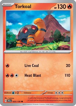 Torkoal 025/159 - Reverse Holofoil Journey Together - Common