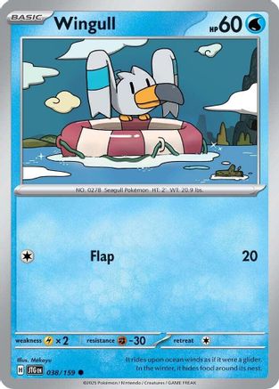 Wingull 038/159 - Reverse Holofoil Journey Together - Common