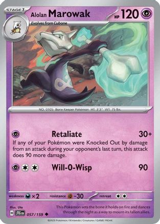 Alolan Marowak 057/159 - Reverse Holofoil Journey Together - Uncommon