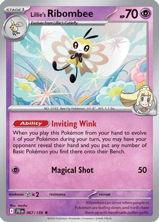 Lillie's Ribombee 067/159 - Reverse Holofoil Journey Together - Rare