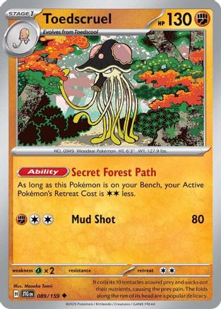 Toedscruel 089/159 - Reverse Holofoil Journey Together - Uncommon