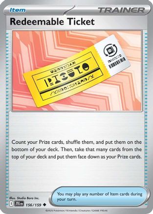 Redeemable Ticket 156/159 - Reverse Holofoil Journey Together - Uncommon
