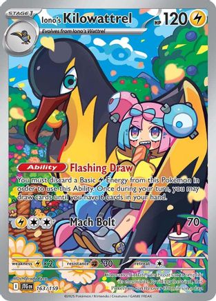 Iono's Kilowattrel 163/159 - Holofoil Journey Together - Illustration Rare
