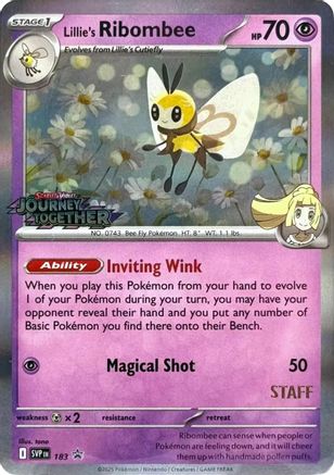 Lillie's Ribombee (Prerelease) [Staff] 183  - Holofoil SV Scarlet & Violet Promo Cards
