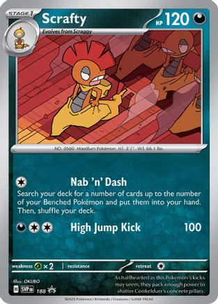 Scrafty (Cosmos Holo) 188  - Holofoil SV Scarlet & Violet Promo Cards