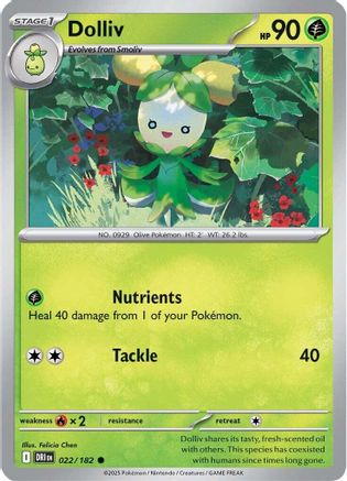 Dolliv 022/182 - Reverse Holofoil Destined Rivals - Common