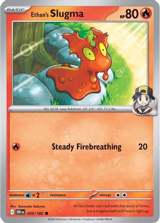 Ethan's Slugma 035/182 - Reverse Holofoil Destined Rivals - Common