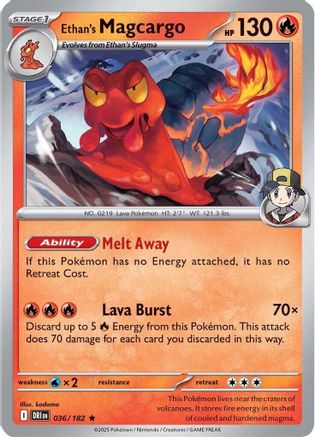 Ethan's Magcargo 036/182 - Holofoil Destined Rivals - Rare