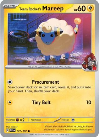 Team Rocket's Mareep 072/182 Destined Rivals - Common