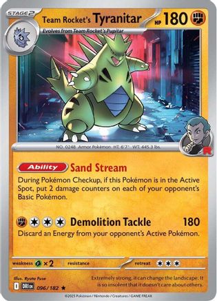 Team Rocket's Tyranitar 096/182 Destined Rivals - Rare