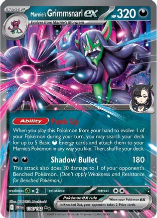 Marnie's Grimmsnarl ex 136/182 - Holofoil Destined Rivals